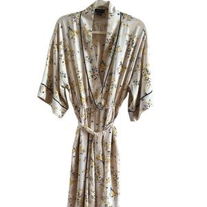 J. Crew Women’s Easy Luxe Eco Size Small Jumpsuit‎ Budding Yellow Floral Kimono